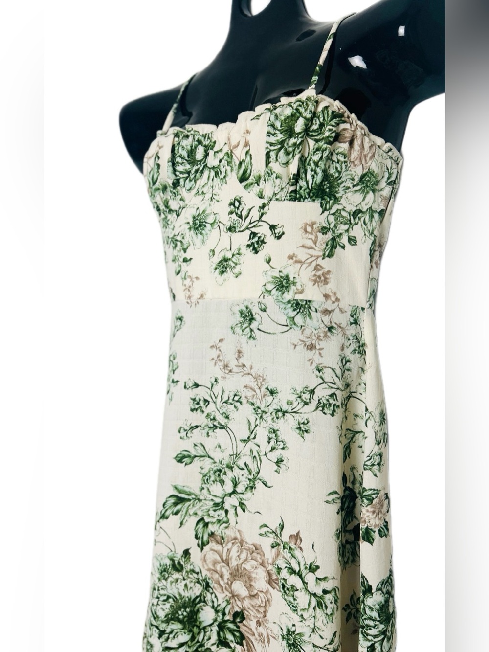 NWOT -Floral Botanical Bustier-style Midi Dress - Picture 10 of 17